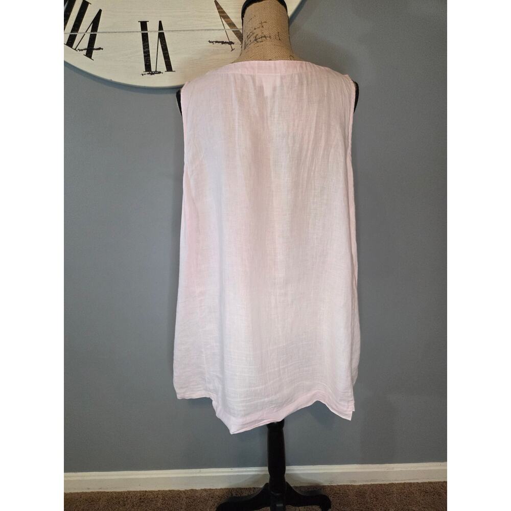 J Jill pure linen 100% linen pink mini dress sleeveless pockets XL - Picture 3 of 5
